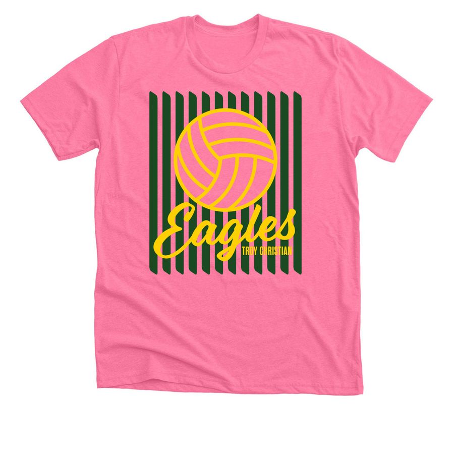 TC Eagles Volleyball, a Neon Pink Premium Unisex Tee