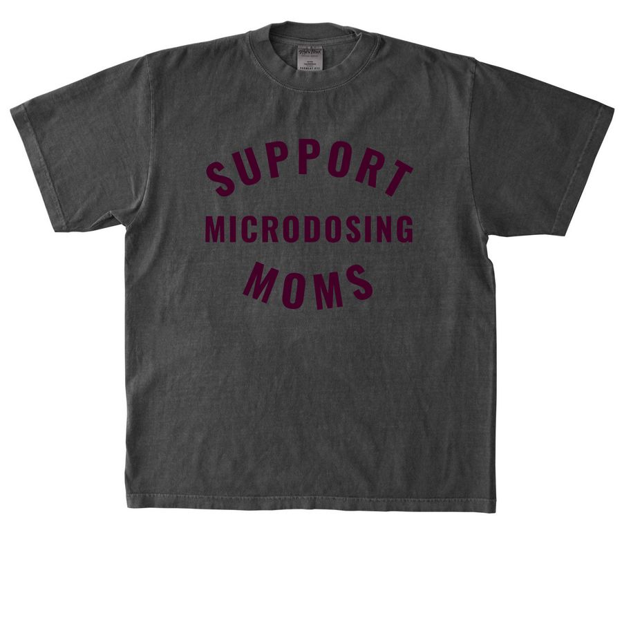 Support Microdosing Moms Oversized Retro Tee, a Shadow Heavyweight Garment Dye Tee