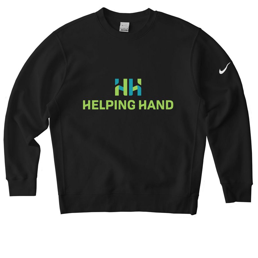 NIKE HH CREWNECK, a Black Nike Club Fleece Crewneck Sweatshirt