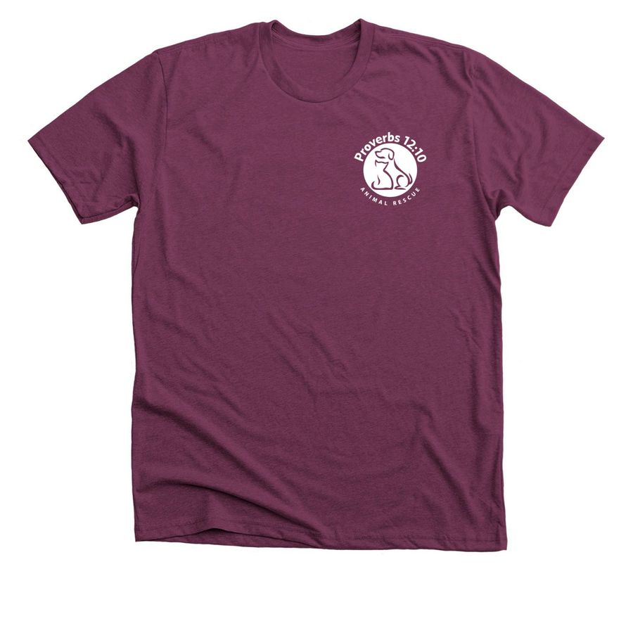 Spay & Neuter (Paw Print), a Heather Maroon Premium Unisex Tee