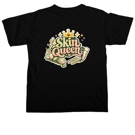 skin queen, a Black Comfort Colors Unisex Tee (back-view)