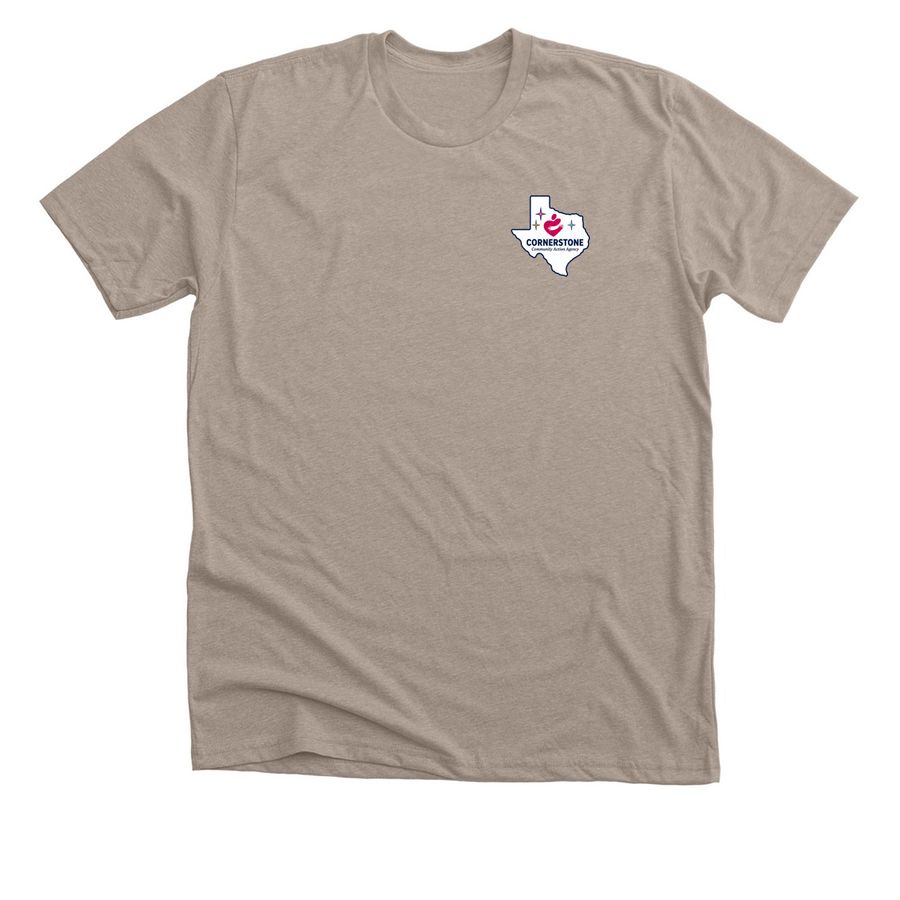 She's from Cornerstone, a Heather Stone Premium Unisex Tee