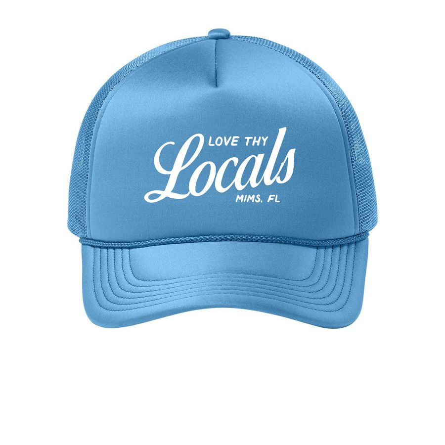Love Thy Locals Trucker Hat, a Carolina Blue Printed Foam Trucker Hat