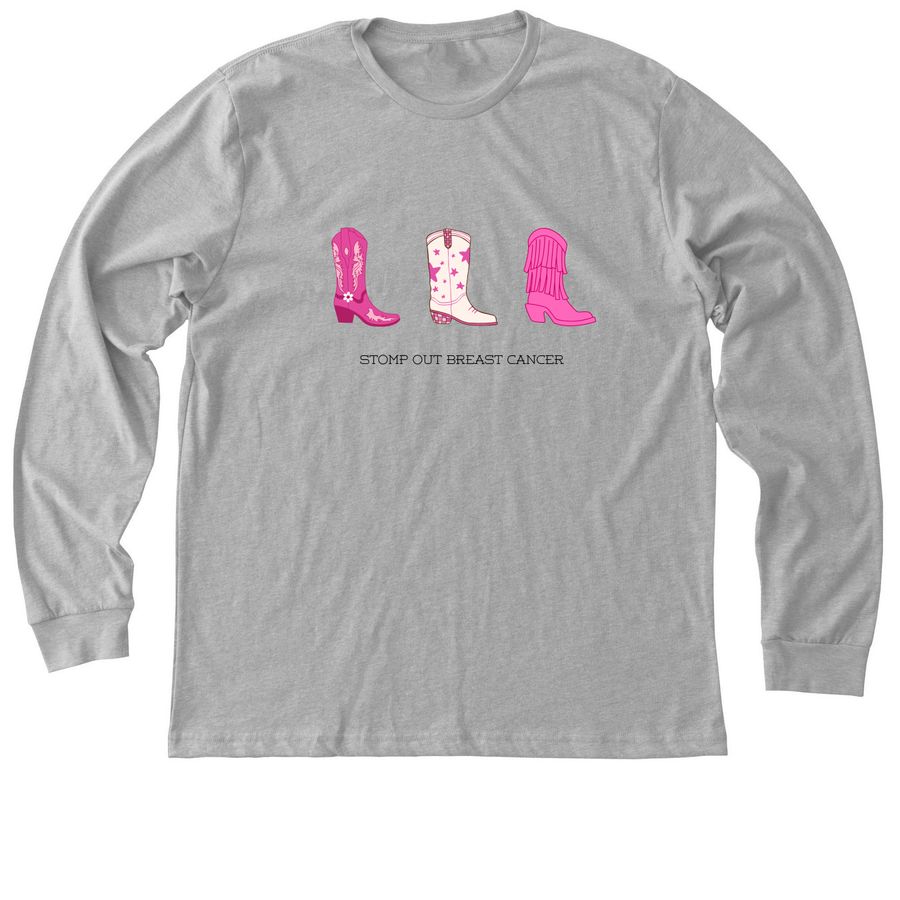 Boots Against Breast Cancer, a Athletic Heather Premium Long Sleeve Tee