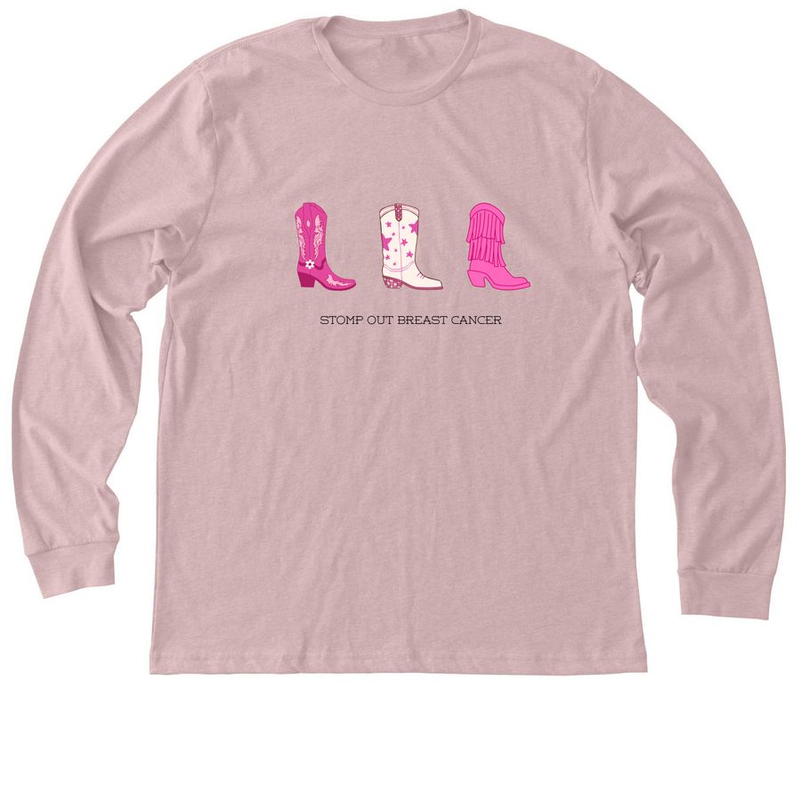 Boots Against Breast Cancer, a Heather Pink Gravel Premium Long Sleeve Tee