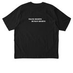 BKMN: Trans Rights Are Human Rights, a Black Stanley/Stella Unisex Freestyler Heavyweight Tee (back-view)