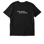 BKMN: Trans Rights Are Human Rights, a Black Stanley/Stella Unisex Creator 2.0 Tee (back-view)