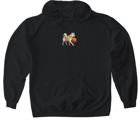 Shiba Inu Fall, a Black Gildan Softstyle Pullover Hoodie