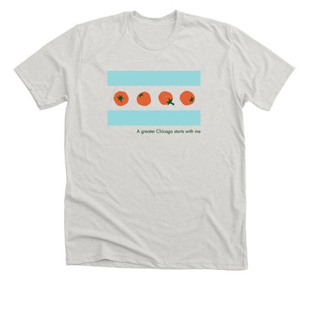 A Greater Chicago Starts With Me, a Heather Cement Premium Unisex Tee