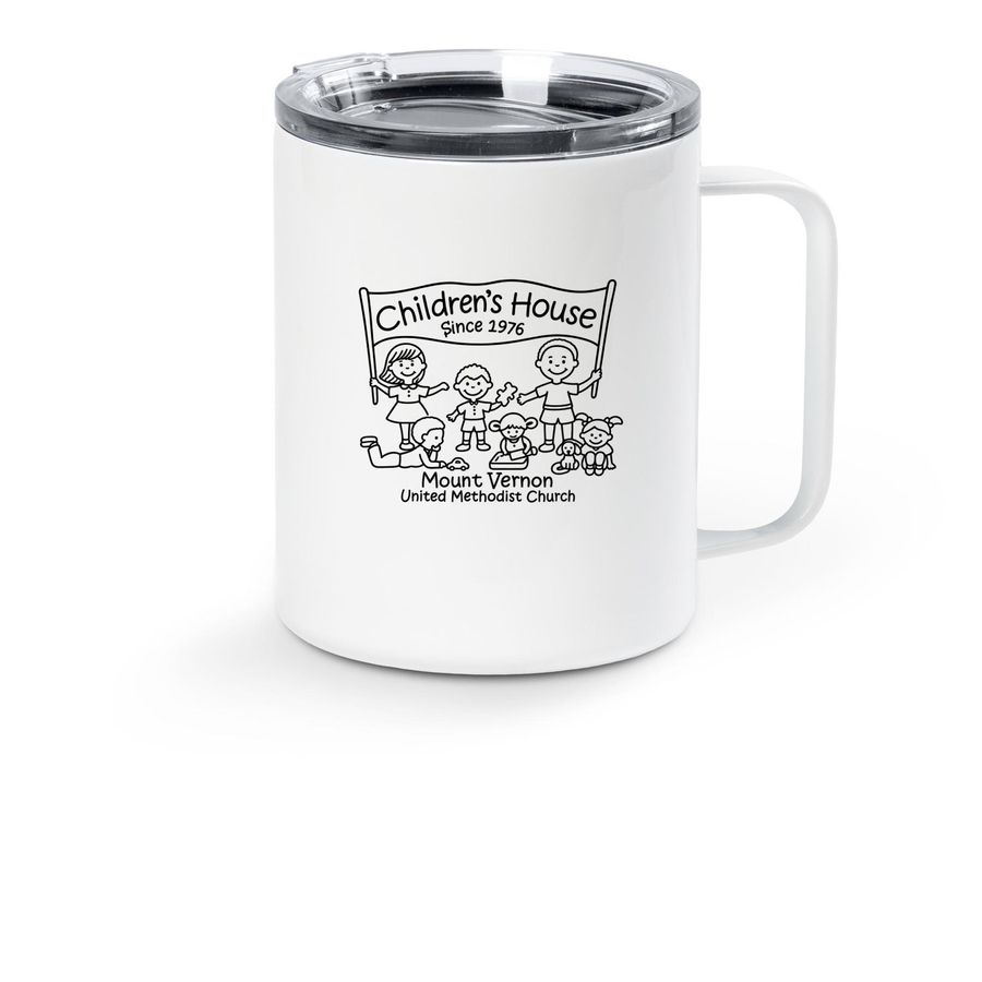 50th Anniversary, a White Stainless Steel Travel Mug