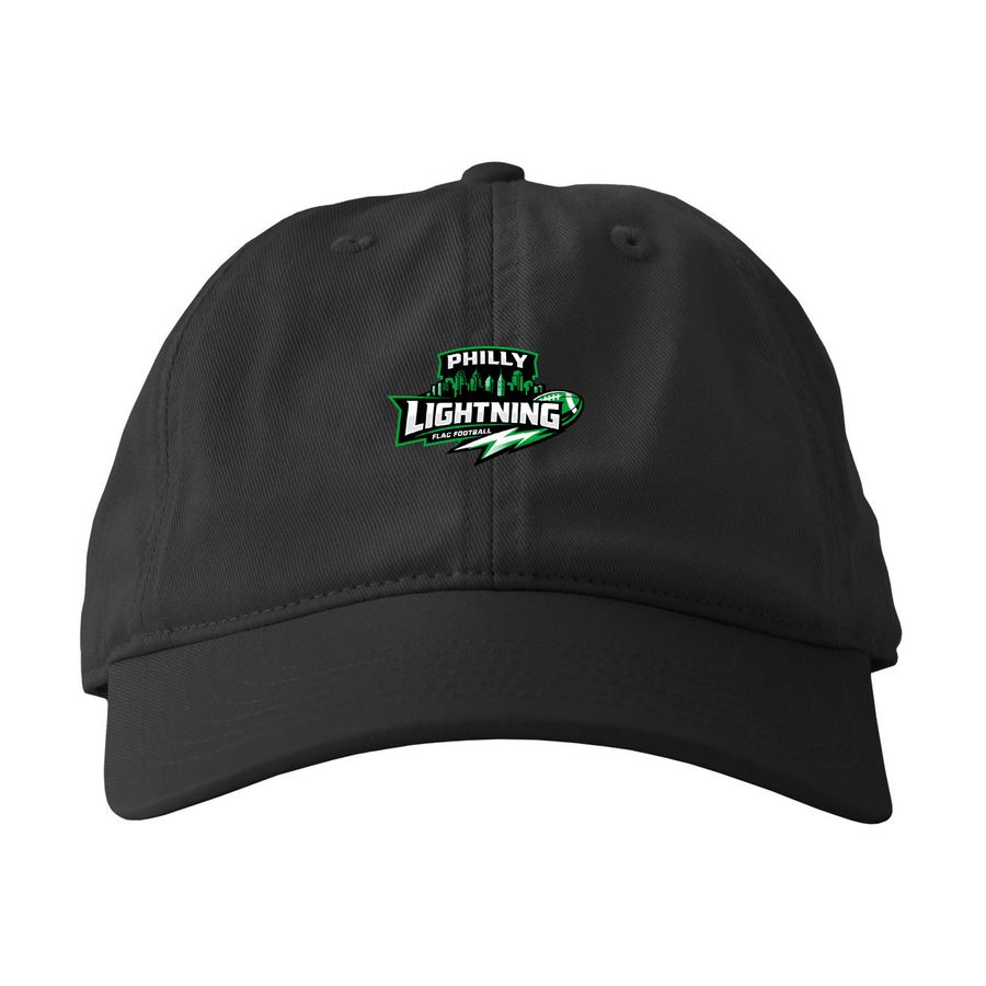 Lightning Logo Hat, a Black Printed Eco Baseball Cap