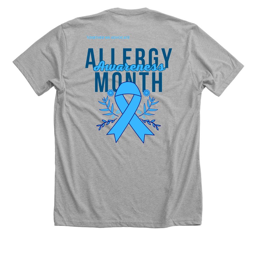 Allergy Awareness Month Fundraiser&nbsp;, a Athletic Heather Premium Unisex Tee (back-view)
