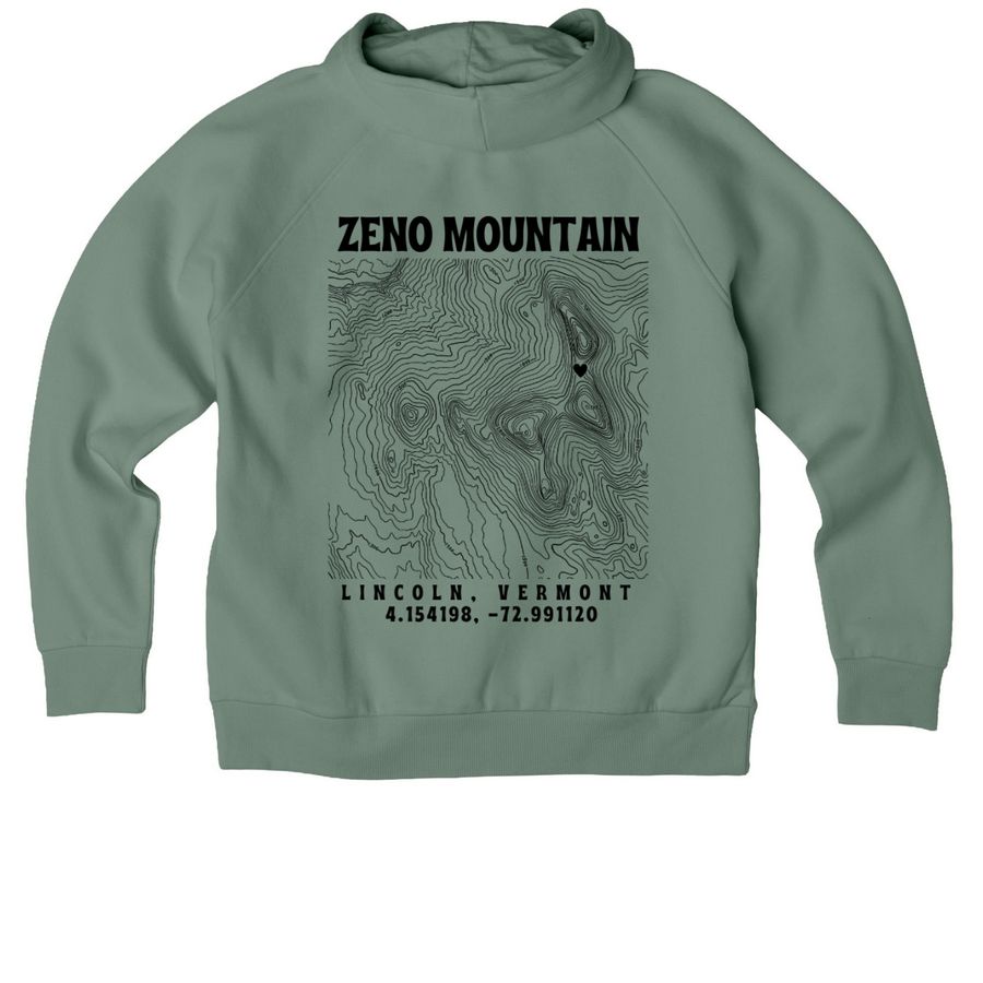 Topography Map Hoodie & T-Shirts, a Matcha Green Allmade Organic CVC Pullover Hoodie (back-view)