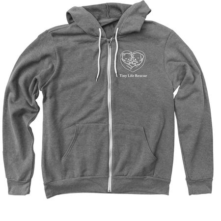 Tiny Life Rescue Logo - Hoodies, a Deep Heather Zip Up Hoodie