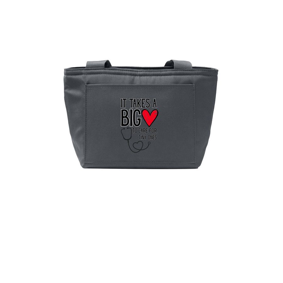 Big Hearts, a Grey Steel Insulated Lunch Tote