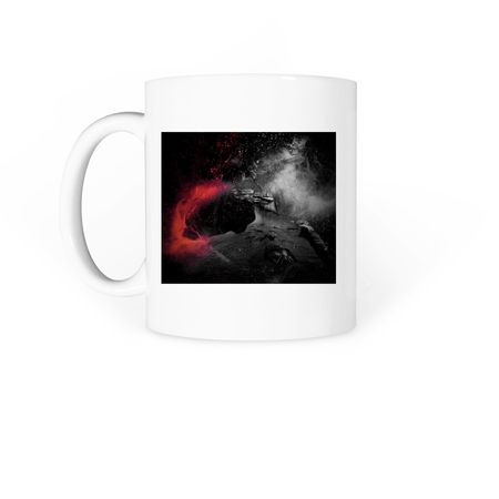 Walk the Bridge, a White Coffee Mug (back-view)