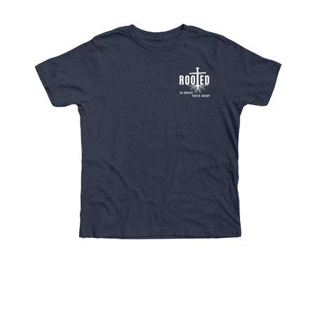 Rooted Youth Group, a Heather Midnight Navy Premium Youth Tee