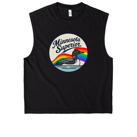 Minnesota Superior, a True Black Heavyweight Garment Dye Muscle Tee