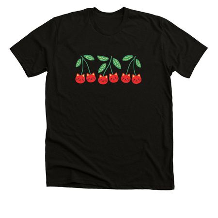 Cherry cats!, a Black Heather Premium Unisex Tee