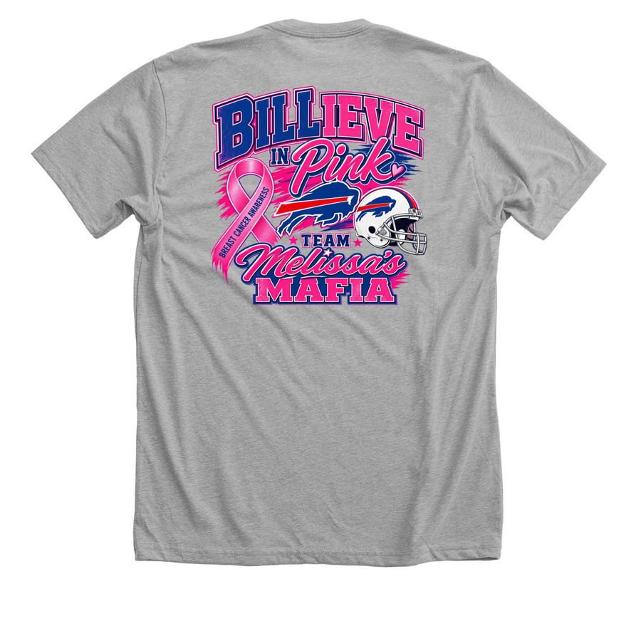 Team Melissa?s Mafia, a Athletic Heather Premium Unisex Tee (back-view)