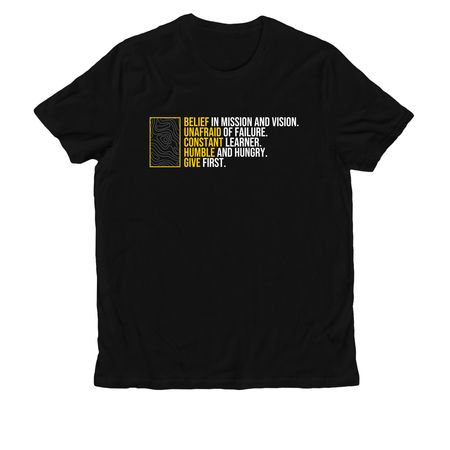 Our Core Values, a Deep Black Allmade Organic Cotton Unisex Tee