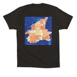 FOTR Watershed Map - White Logo, a Black Premium Cotton Tee (back-view)