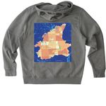 FOTR Watershed Map - White Logo, a Mid Heather Grey Stanley/Stella Unisex Cruiser 2.0 Pullover Hoodie (back-view)