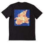 FOTR Watershed Map - White Logo, a Deep Black Allmade Heavyweight Recycled Cotton Tee (back-view)