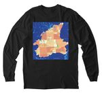 FOTR Watershed Map - White Logo, a Deep Black Allmade Organic Cotton Long Sleeve Tee (back-view)