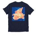 FOTR Watershed Map - White Logo, a Night Sky Navy Allmade Organic Cotton Unisex Tee (back-view)
