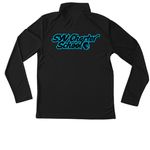 Charter athleisure, a Black Youth Performance Quarter Zip Pullover (back-view)