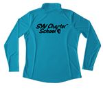 Charter athleisure, a Atomic Blue Women's Performance Quarter Zip Pullover (back-view)