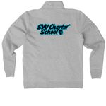 Charter athleisure, a Dark Grey Heather Nike Women's Club Half Zip Pullover (back-view)