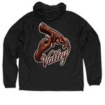VALLEYBOYZ, a Black Quarter-Zip Windbreaker (back-view)