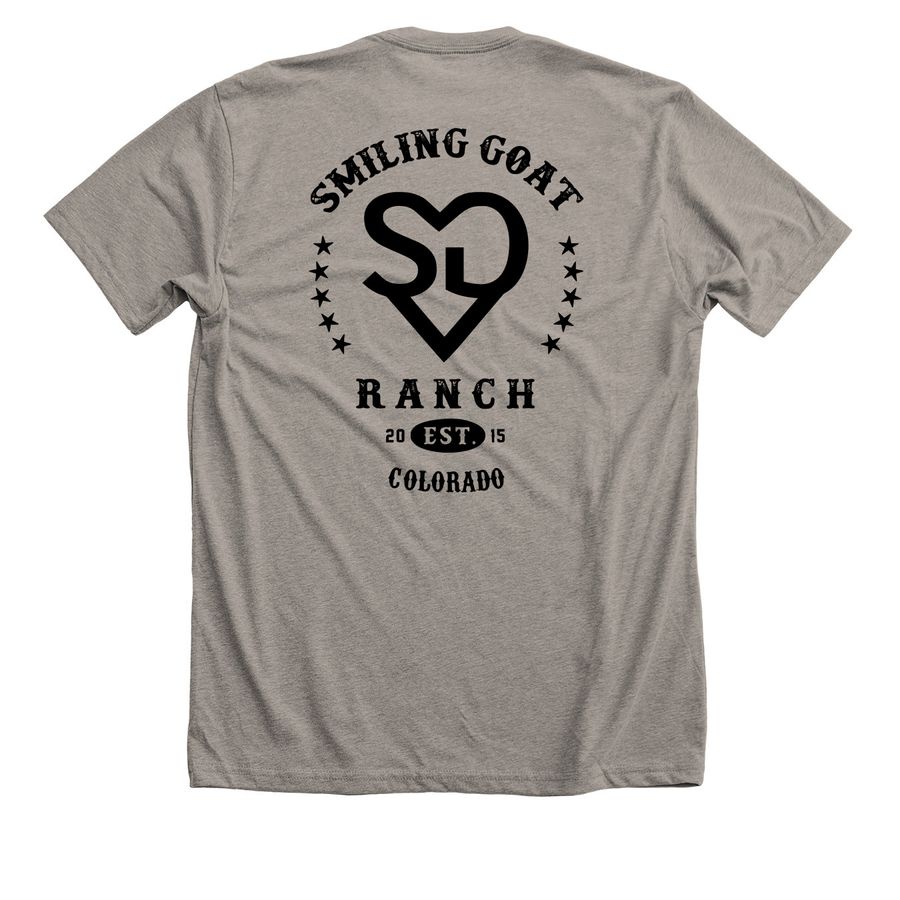 Lester, a Heather Stone Premium Unisex Tee (back-view)