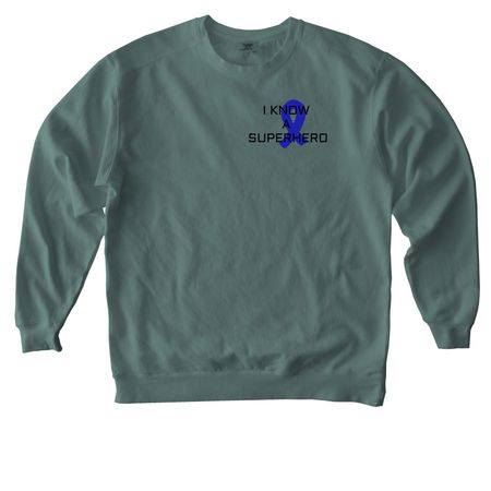 HLH Awareness, a Blue Spruce Comfort Colors Crewneck Sweatshirt