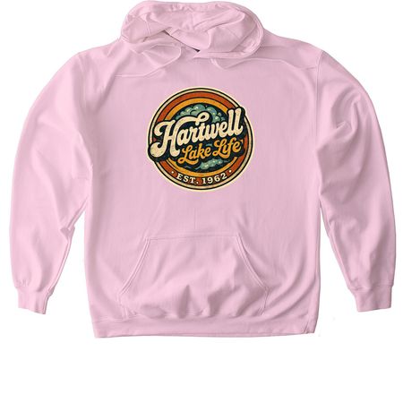 Hartwell Lake Life Cares, a Light Pink Gildan Softstyle Pullover Hoodie