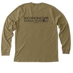 RAS - small color logo, a Heather Olive Premium Long Sleeve Tee (back-view)