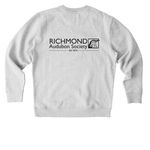 RAS - small color logo, a Cool Heather Grey Stanley/Stella Unisex Changer 2.0 Crewneck Sweatshirt (back-view)