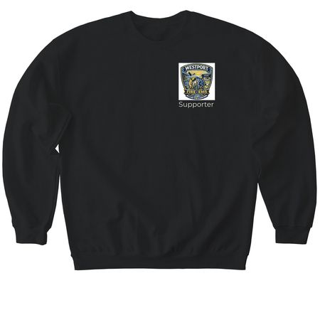 Support Westport Fire and EMS&nbsp;, a Black Softstyle Crewneck Sweatshirt