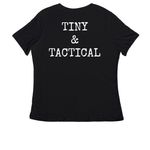 Tiny & Tactical (Youth & Adult), a Black Women's Relaxed V-Neck Tee (back-view)