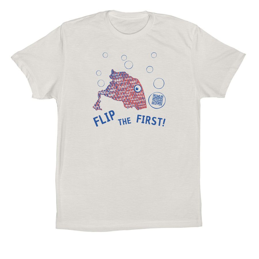 Flip the First shirts, a Vintage White Premium Cotton Tee