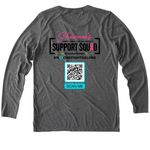 Supporting Adult Cancer Fighters, a Aluminum Grey Allmade Eco Triblend Women?s Long Sleeve Tee (back-view)