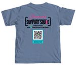 Supporting Adult Cancer Fighters, a Blue Jean Comfort Colors Unisex Tee (back-view)