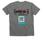 Supporting Adult Cancer Fighters, a Deep Heather Premium V-Neck Tee (back-view)