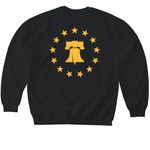 AMERICA 250 - LIBERTY BELL&nbsp;- APPAREL, a Black Softstyle Crewneck Sweatshirt (back-view)