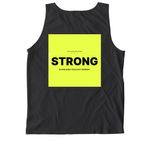 CPF/STRONG, a Black Comfort Colors Tank Top (back-view)