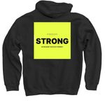 CPF/STRONG, a Black Pullover Hoodie (back-view)