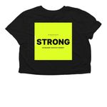 CPF/STRONG, a Black Women?s Flowy Cropped Tee (back-view)