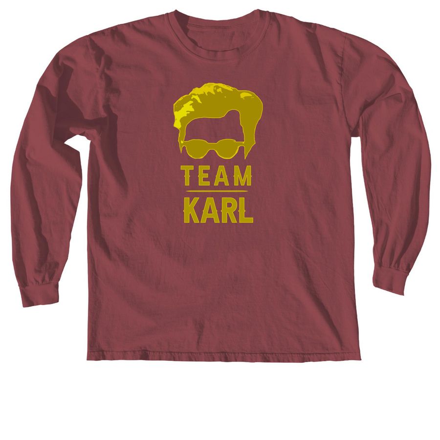 Team Karl, a Brick Comfort Colors Long Sleeve Tee